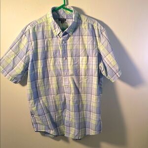 George Men's Blue and Green Plaid Shirt